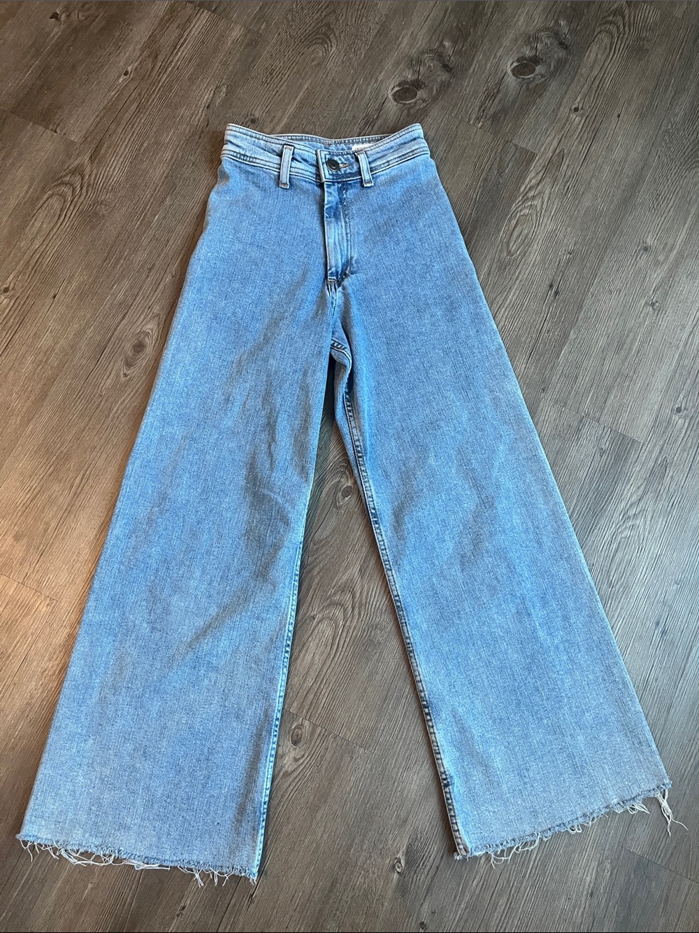 ZARA Light Blue High-Rise Wide Leg Jeans